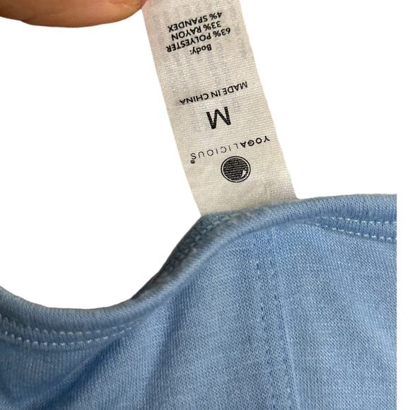 Yogalicious Sleeveless Front Knot Tank Top Blue Size M - Picture 5 of 6